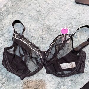 Freya Black Boudoir Noir Sheer Bra Size 34J NWT